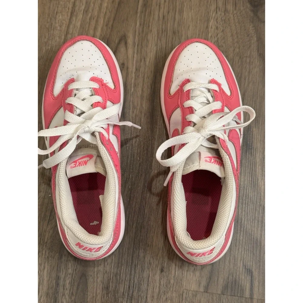 Nike Dunk Low Sneakers White Pink Youth 3Y Shoes Y2K Retro Streetwear Style